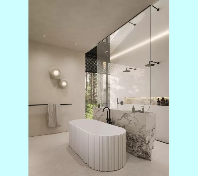 Ванна из искусственного камня ABBER Stein 170х75 белая матовая, изображение 12