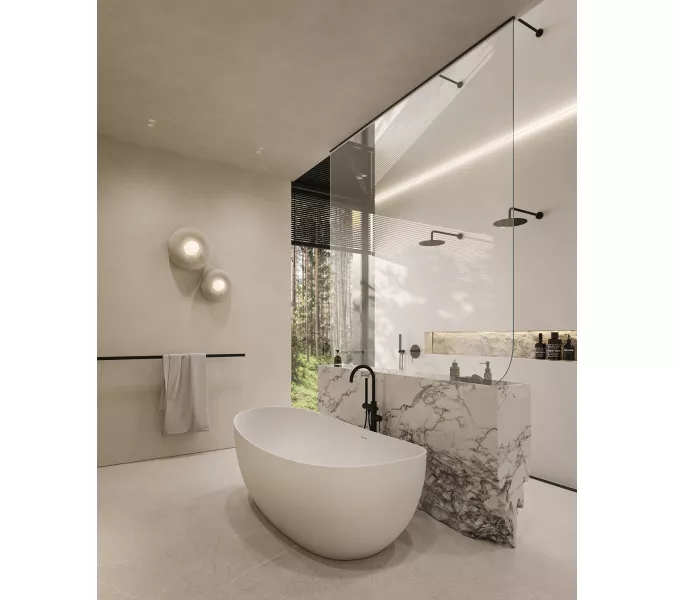 Ванна из искусственного камня ABBER Stein AS9615 белая матовая, Выбрать размер: 163х85, изображение 11