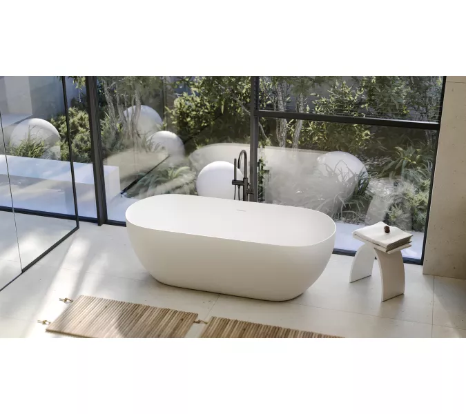 Ванна из искусственного камня ABBER Stein AS9613 белая матовая, Выбрать размер: 160х75, изображение 10