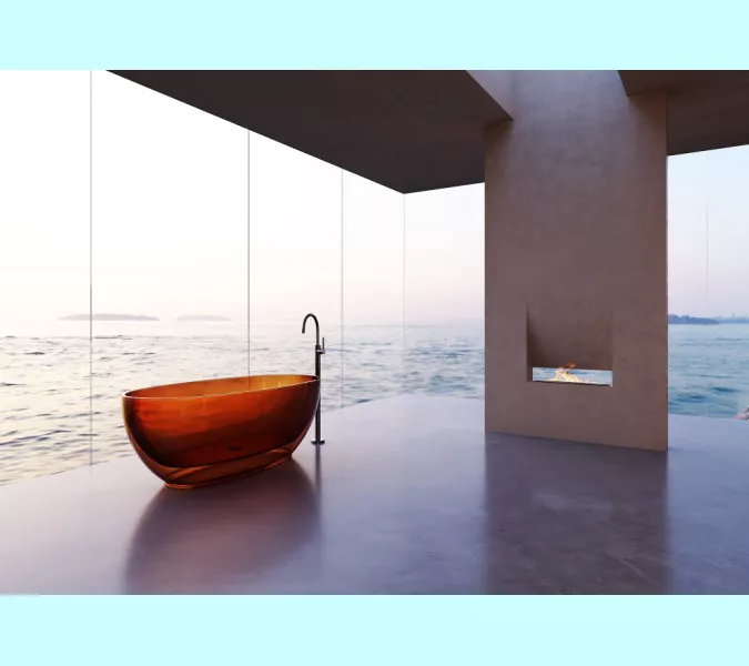 Ванна из полиэфирной смолы  ABBER Kristall AT9703Opal коричневая 170*75 прозрачная, Выбрать цвет: Коричневый, изображение 5