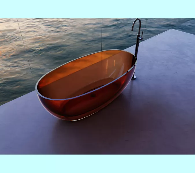 Ванна из полиэфирной смолы  ABBER Kristall AT9703Opal коричневая 170*75 прозрачная, Выбрать цвет: Коричневый, изображение 2