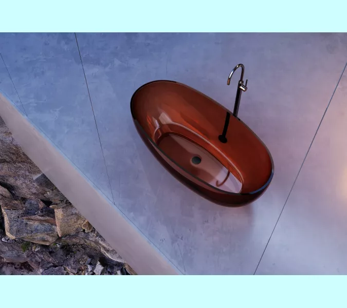 Ванна из полиэфирной смолы  ABBER Kristall AT9703Opal коричневая 170*75 прозрачная, Выбрать цвет: Коричневый, изображение 3