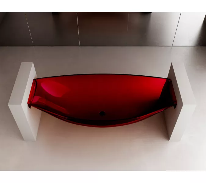 Ванна из полиэфирной смолы ABBER Kristall AT9704Rubin подвесная красная 180*80 прозрачная, Выбрать цвет: Красный, изображение 8