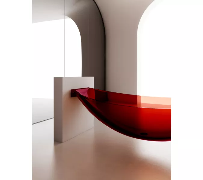 Ванна из полиэфирной смолы ABBER Kristall AT9704Rubin подвесная красная 180*80 прозрачная, Выбрать цвет: Красный, изображение 9