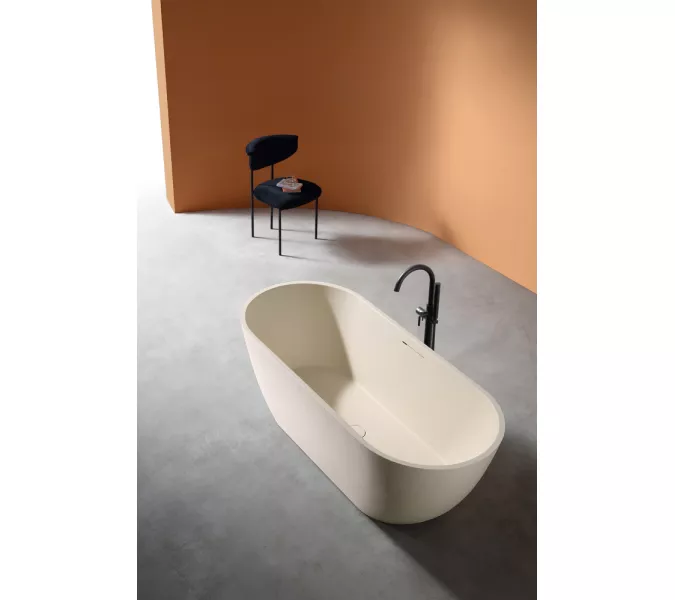 Ванна из искусственного камня ABBER Frankfurt  170х75  светло-бежевая матовая, Выбрать цвет: Светло-бежевый матовый, изображение 9