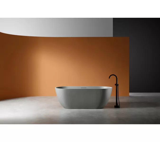 Ванна из искусственного камня ABBER Frankfurt 170х75 светло-серая матовая, Выбрать цвет: Светло-серый матовый, изображение 8