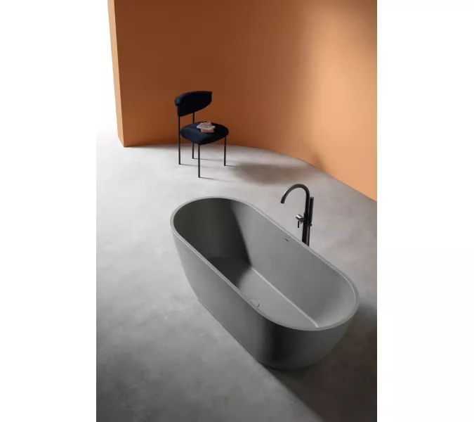 Ванна из искусственного камня ABBER Frankfurt 170х75 светло-серая матовая, Выбрать цвет: Светло-серый матовый, изображение 9