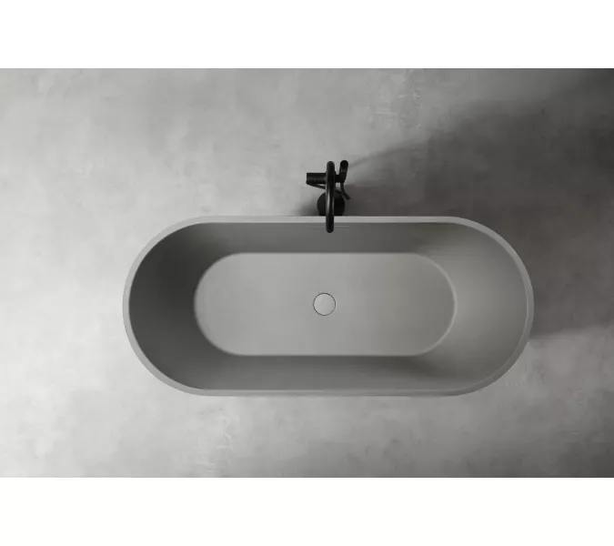 Ванна из искусственного камня ABBER Frankfurt 170х75 светло-серая матовая, Выбрать цвет: Светло-серый матовый, изображение 10