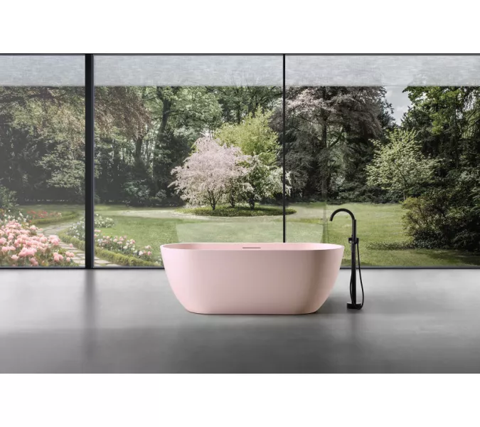 Ванна из искусственного камня ABBER Frankfurt 170х75 розовая матовая, Выбрать цвет: Розовый матовый, изображение 8