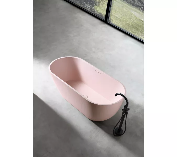 Ванна из искусственного камня ABBER Frankfurt 170х75 розовая матовая, Выбрать цвет: Розовый матовый, изображение 9
