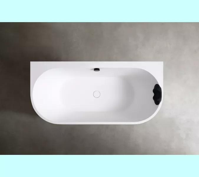 Ванна из искусственного камня ABBER Leipzig 170х80 черно-белая матовая, Выбрать цвет: Черно-белая, изображение 10