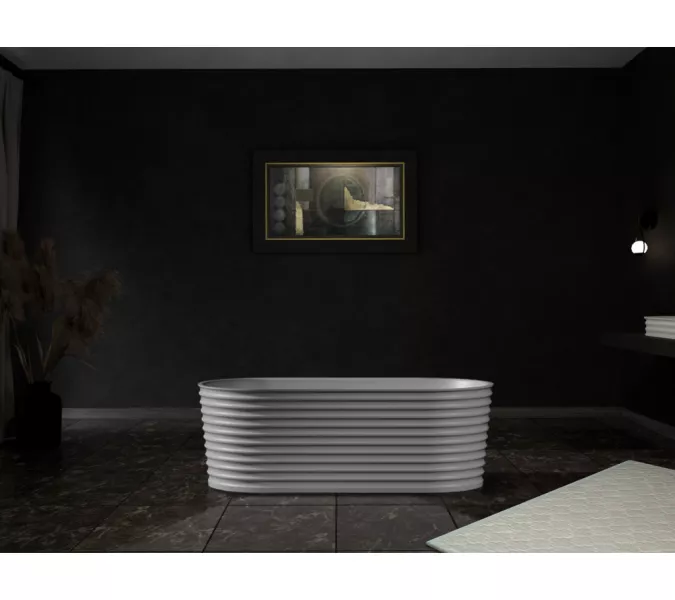 Ванна из искусственного камня ABBER Stein AS9650 белая матовая  170х80, изображение 7