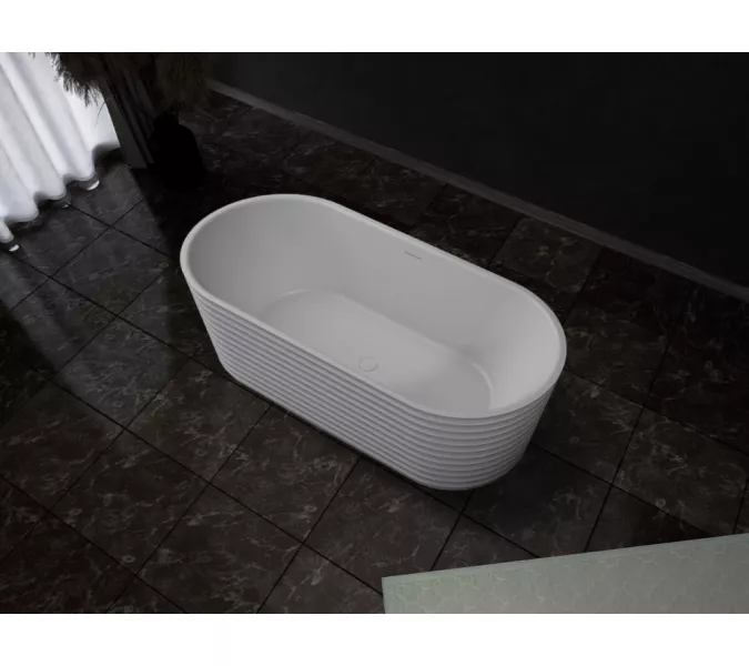 Ванна из искусственного камня ABBER Stein AS9650 белая матовая  170х80, изображение 8