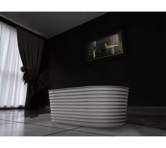 Ванна из искусственного камня ABBER Stein AS9650 белая матовая  170х80, изображение 9