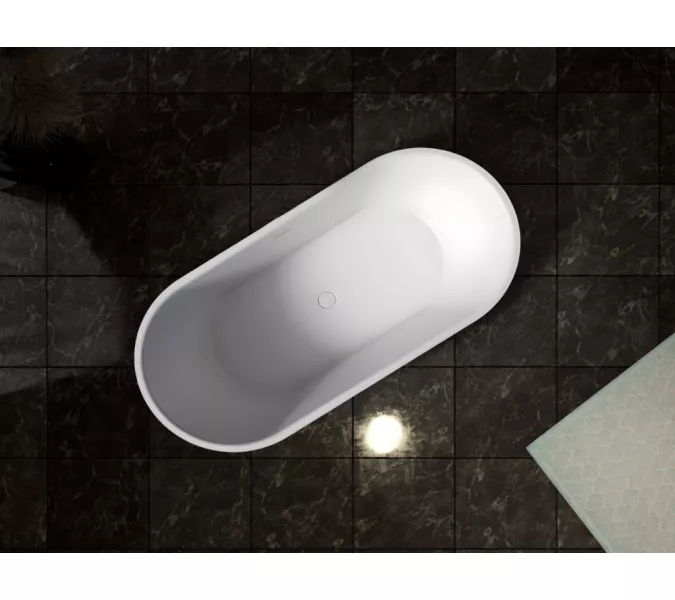 Ванна из искусственного камня ABBER Stein AS9650 белая матовая  170х80, изображение 10