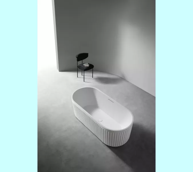 Ванна из искусственного камня ABBER Stuttgart 170х75 белая матовая, Выбрать цвет: Белая, изображение 8