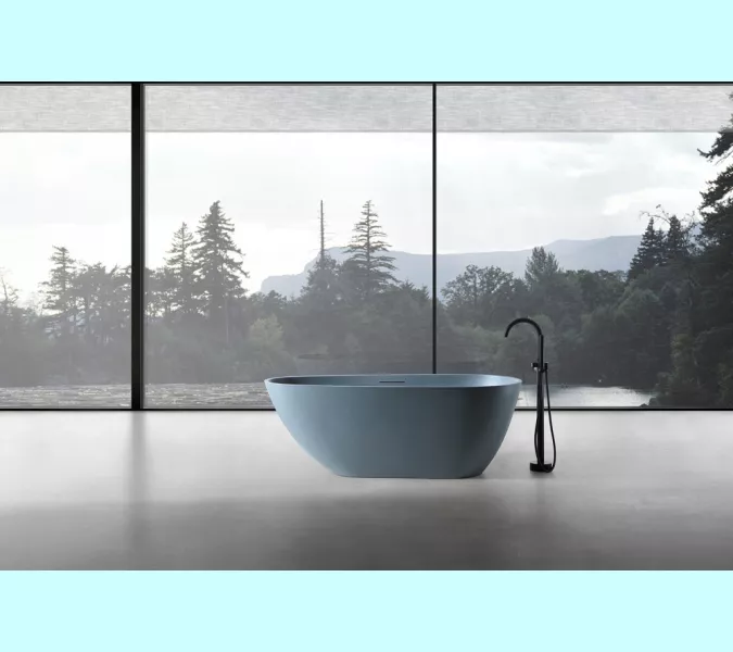 Ванна из искусственного камня ABBER Dortmund 170х75 серая матовая, Выбрать цвет: Серый, изображение 12