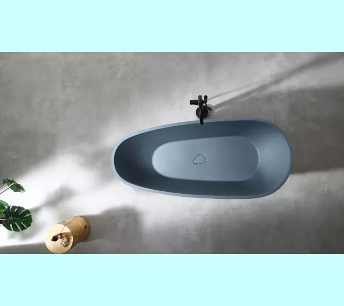 Ванна из искусственного камня ABBER Dortmund 170х75 серая матовая, Выбрать цвет: Серый, изображение 11