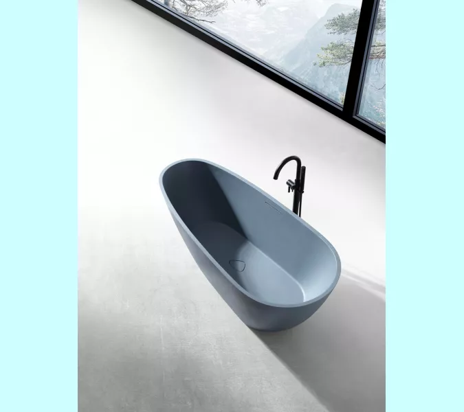 Ванна из искусственного камня ABBER Dortmund 170х75 серая матовая, Выбрать цвет: Серый, изображение 9