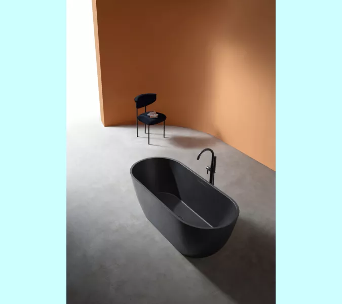 Ванна из искусственного камня ABBER Frankfurt  170х75 черная матовая, Выбрать цвет: Черный матовый, изображение 10