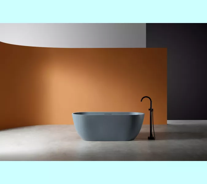 Ванна из искусственного камня ABBER Frankfurt 170х75 серая матовая, Выбрать цвет: Серый матовый, изображение 9