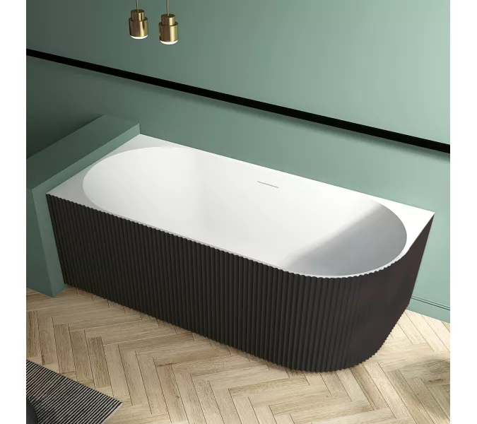 Акриловая ванна ABBER AB9329-1.7MB L 170х80, Выбрать цвет: Черный/Белый, Выбрать размер: 170х80, Ориентация: Левая