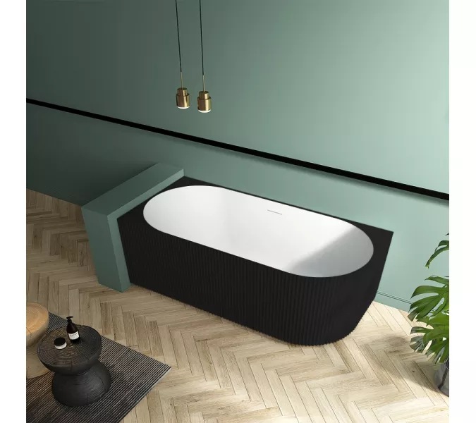 Акриловая ванна ABBER AB9329-1.7MB L 170х80, Выбрать цвет: Черный/Белый, Выбрать размер: 170х80, Ориентация: Левая, изображение 2