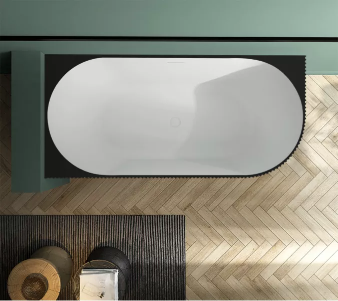 Акриловая ванна ABBER AB9329-1.7MB L 170х80, Выбрать цвет: Черный/Белый, Выбрать размер: 170х80, Ориентация: Левая, изображение 4