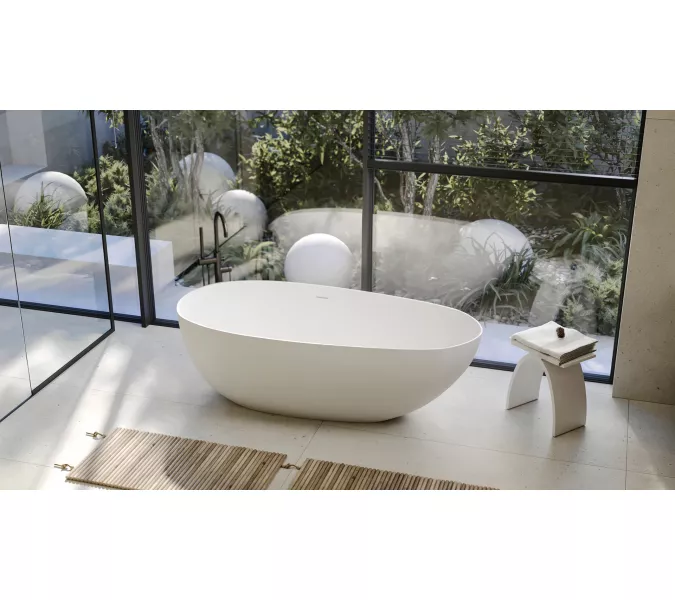 Ванна из искусственного камня ABBER Stein белая матовая, Выбрать размер: 170х80, изображение 7