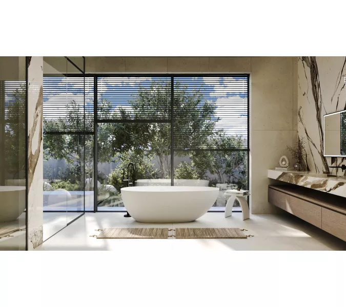 Ванна из искусственного камня ABBER Stein белая матовая, Выбрать размер: 170х80, изображение 8