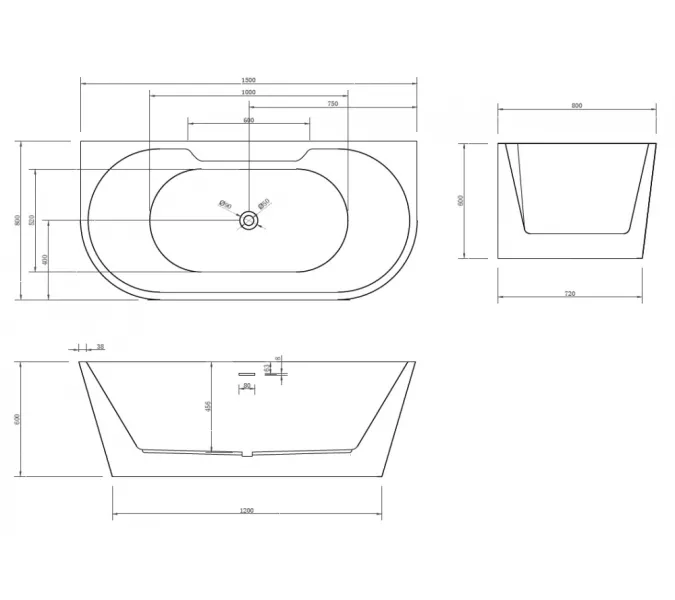 Акриловая ванна ABBER AB9296, Выбрать размер: 150х80, изображение 10