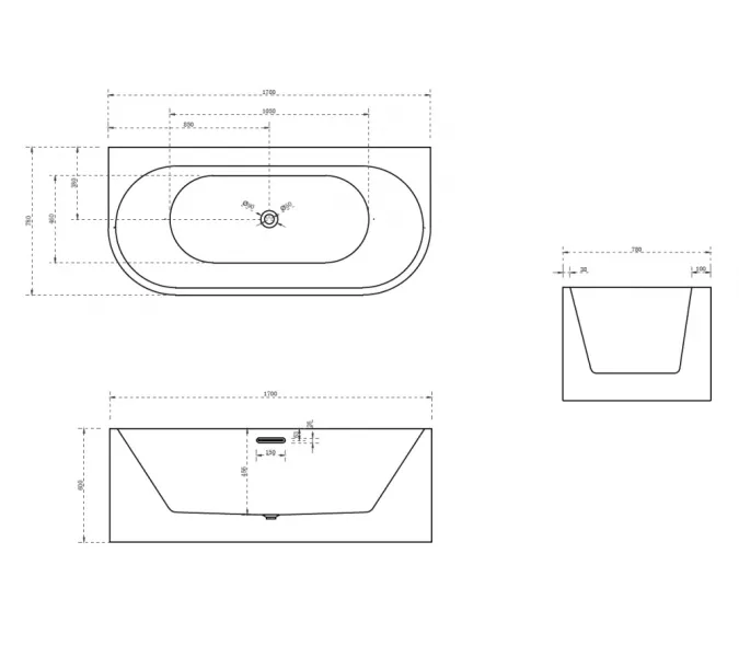 Акриловая ванна ABBER AB9310 170х78, изображение 11