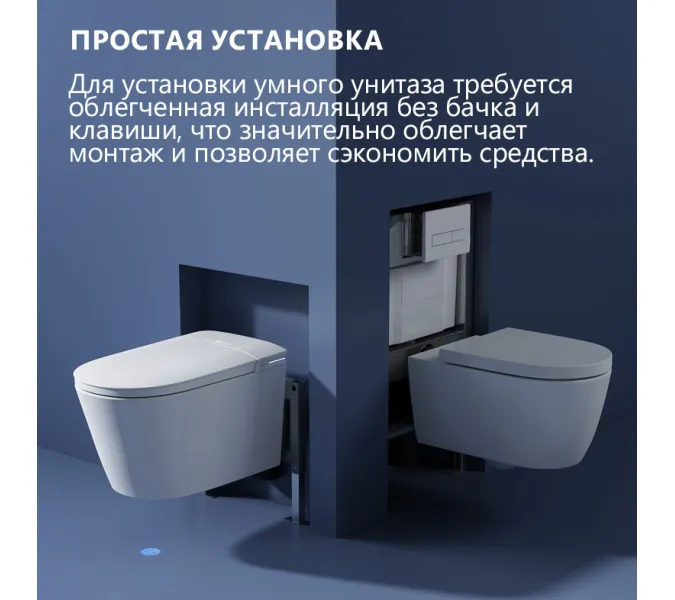 Электронный унитаз-биде ABBER Bequem AC1121S подвесной белый, Выбрать цвет: Белый, изображение 4