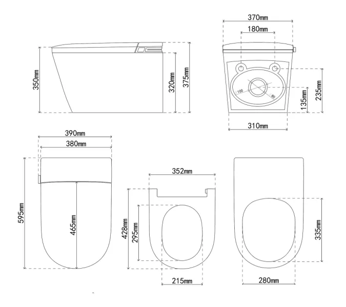 Электронный унитаз-биде ABBER Bequem AC1121S подвесной белый, Выбрать цвет: Белый, изображение 24