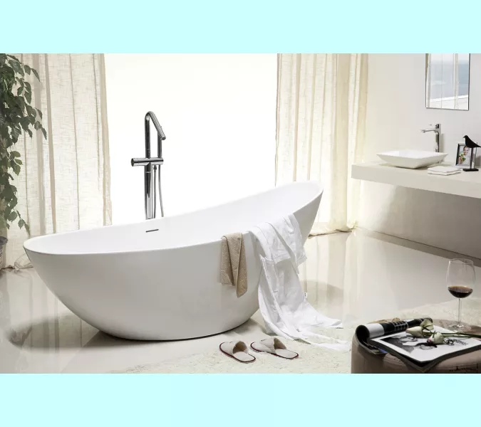 Акриловая ванна ABBER AB9233 184х80, Выбрать цвет: Белый, изображение 11