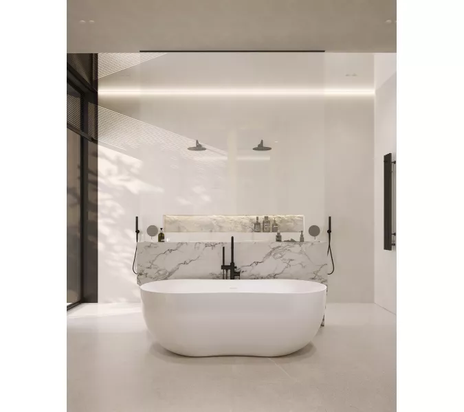 Ванна из искусственного камня ABBER Stein AS9604 белая матовая 170*80, изображение 12