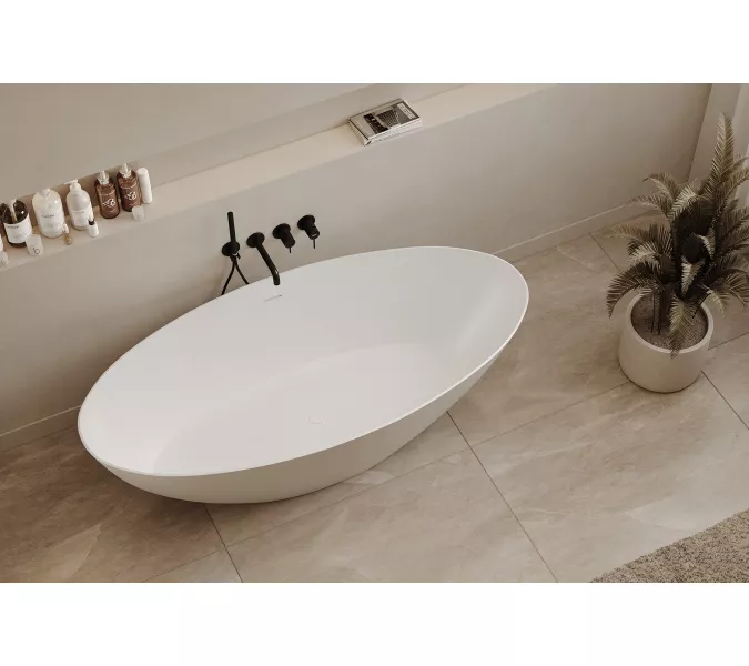 Ванна из искусственного камня ABBER Stein AS9625  белая матовая, Выбрать размер: 160x75, изображение 15