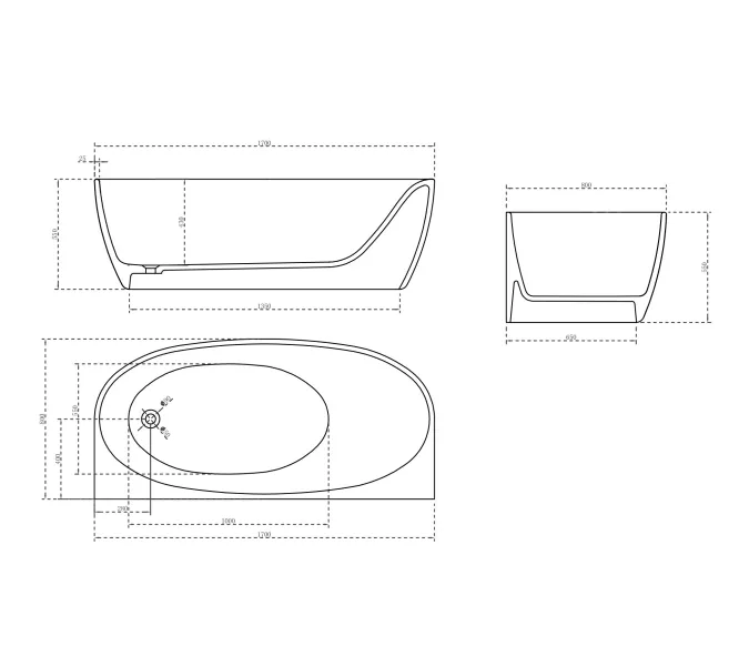 Карбоновая ванна ABBER Karbon AK9004 черная, изображение 11