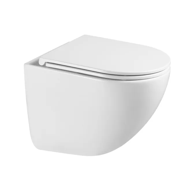 Комплект подвесной унитаз ABBER Bequem AC1131TC белый, с закрытым дном с инсталляцией AC0105 и кнопкой AC0121 хром глянцевый, Цвет кнопки: Хром глянцевый, изображение 2