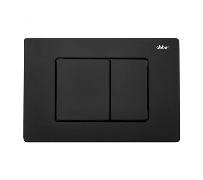 Комплект подвесной унитаз ABBER Rechteck AC1219TC белый, с закрытым дном с инсталляцией AC0105 и кнопкой AC0120MB черный матовый, Цвет кнопки: Черный матовый, изображение 6