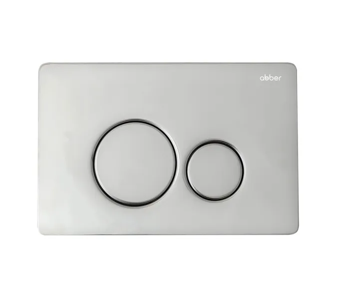 Комплект подвесной унитаз ABBER Rechteck AC1220TC белый, с закрытым дном с инсталляцией AC0105 и кнопкой AC0121 хром глянцевый, Цвет кнопки: Хром глянцевый, изображение 6