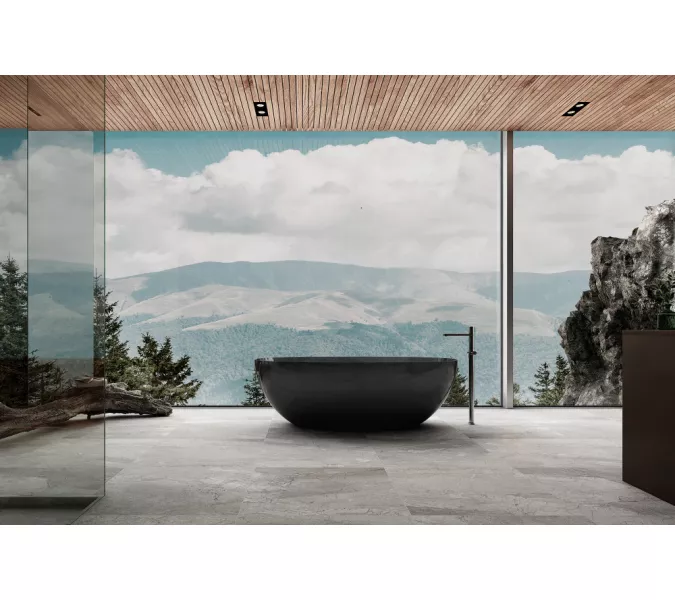 Ванна из полиэфирной смолы  ABBER Kristall AT9701Onyx 165*80 прозрачная, Выбрать цвет: Черный, изображение 7