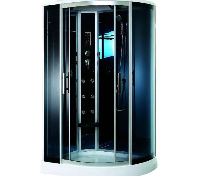 Душевая кабина асимметричная Timo STANDART T-1102 L/R низкий поддон, Выбрать цвет: Хром, Выбрать размер: 120x85, Ориентация: Левая, Комплектация: гидромассаж