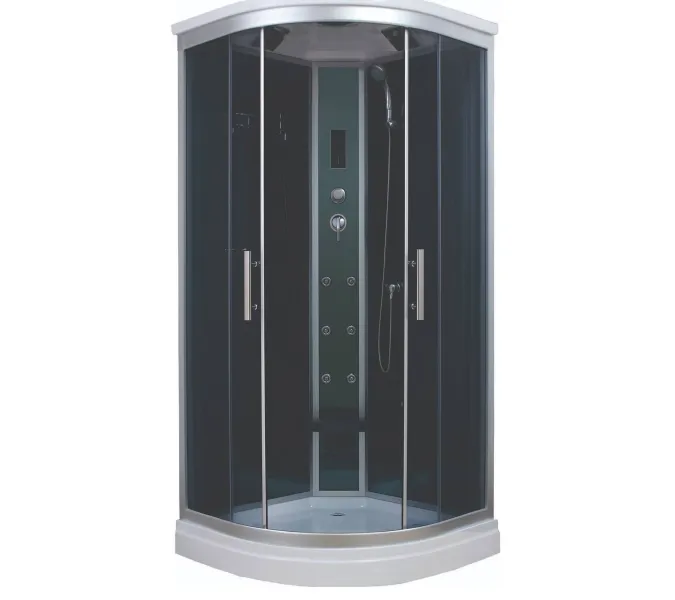 Душевая кабина четверть круга Timo STANDART T-1101/1109 низкий поддон, Цвет стекла: тонированное, Выбрать цвет: Хром, Выбрать размер: 100x100 , Комплектация: гидромассаж