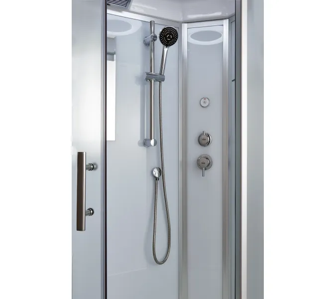 Душевая кабина асимметричная Timo STANDART  T-6602 SF R/L  Silver Fabric низкий поддон 120*85, Цвет стекла: матовое, Цвет профиля: Хром, Тип поддона: Низкий, Выбрать размер: 120x85, Ориентация: Левая, Комплектация: без гидромассажа, изображение 2