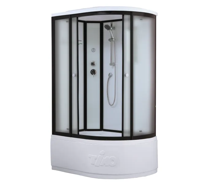 Душевая кабина асимметричная Timo STANDART T-6620B L/R высокий поддон, Цвет стекла: матовое, Выбрать цвет: Черный, Выбрать размер: 120x85, Ориентация: Левая, Комплектация: без гидромассажа