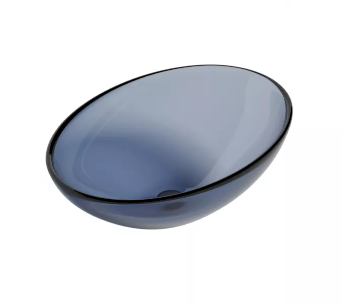 Раковина накладная прозрачная ABBER Kristall AT2802Saphir синяя, Выбрать цвет: Синий, изображение 2