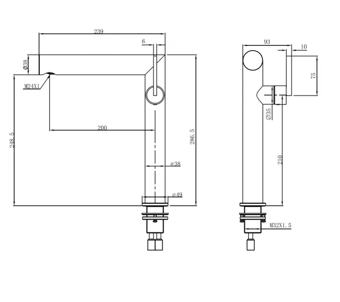 Смеситель ABBER Perfekte 316 AF8A11BG-L для раковины, золото брашированное, Выбрать цвет: Золото брашированное, изображение 3