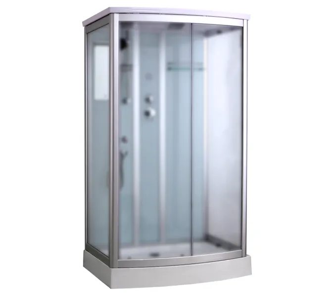 Душевая кабина прямоугольная Timo Standart  T-6615S, Цвет стекла: матовое, Цвет профиля: Хром, Тип поддона: Низкий, Выбрать размер: 120x90, Комплектация: без гидромассажа, изображение 2