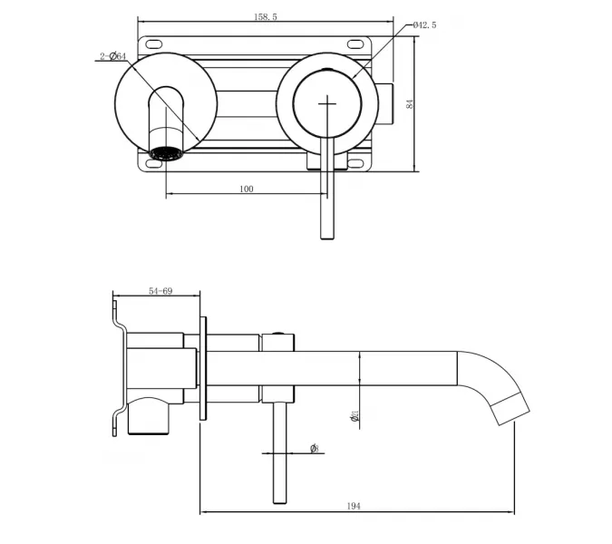 Смеситель ABBER Wasser Kreis 316 AF8112BG-M для раковины скрытого монтажа, золото брашированное, Выбрать цвет: Золото брашированное, изображение 3
